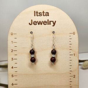Brecciated Jasper Handmade Earrings on Sterling Silver French Earwires